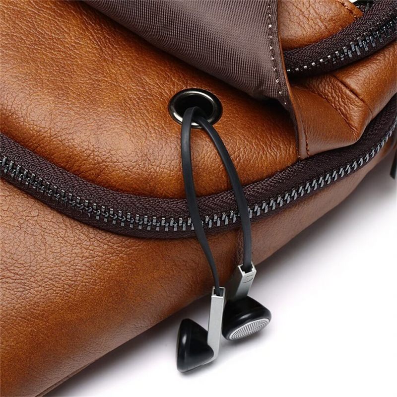 Herren-umhängetaschen Elegante Ledertasche Für Den Modernen Mann - Schwarz