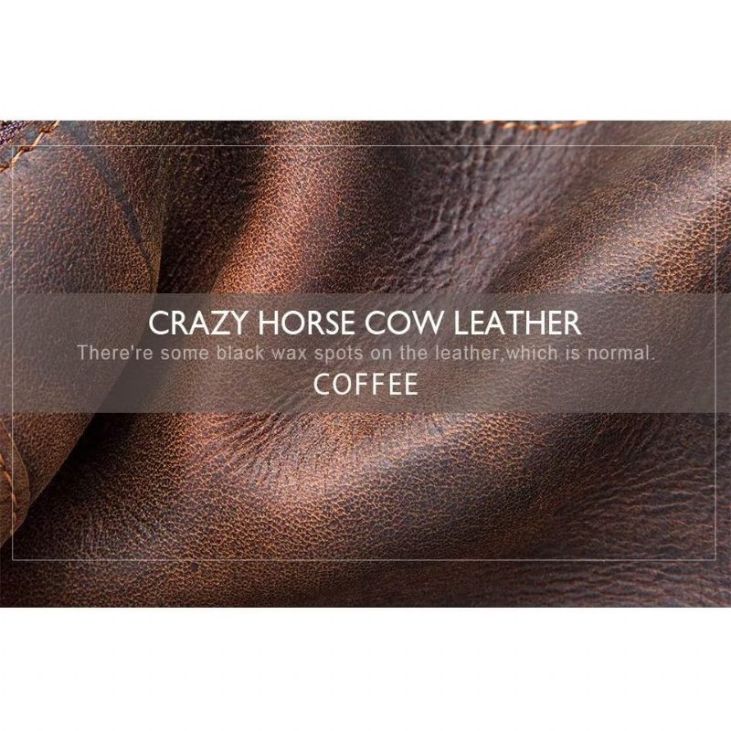 Herren-umhängetaschen Elegante Robuste Umhängetasche Aus Crazy Horse-leder - Kaffee