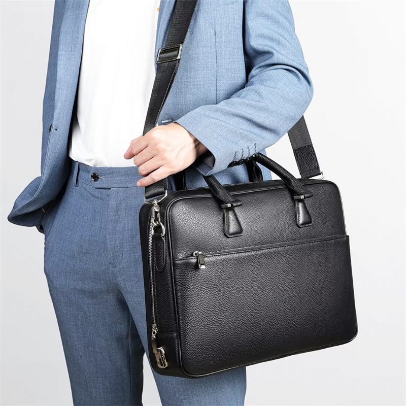 Herren Umhängetaschen Executive Elite Ledertasche - Schwarz