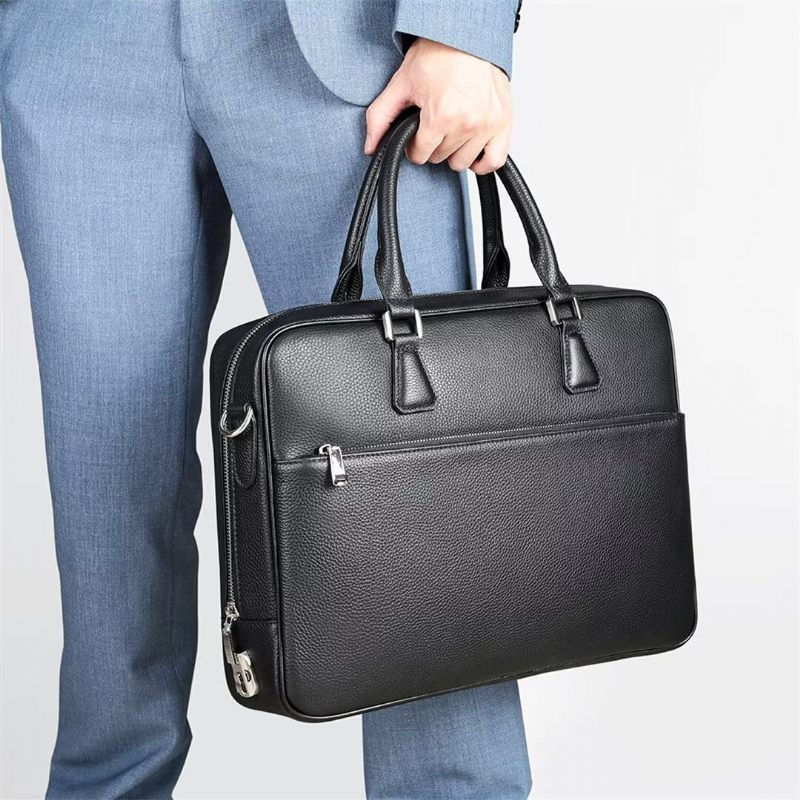 Herren Umhängetaschen Executive Elite Ledertasche - Schwarz