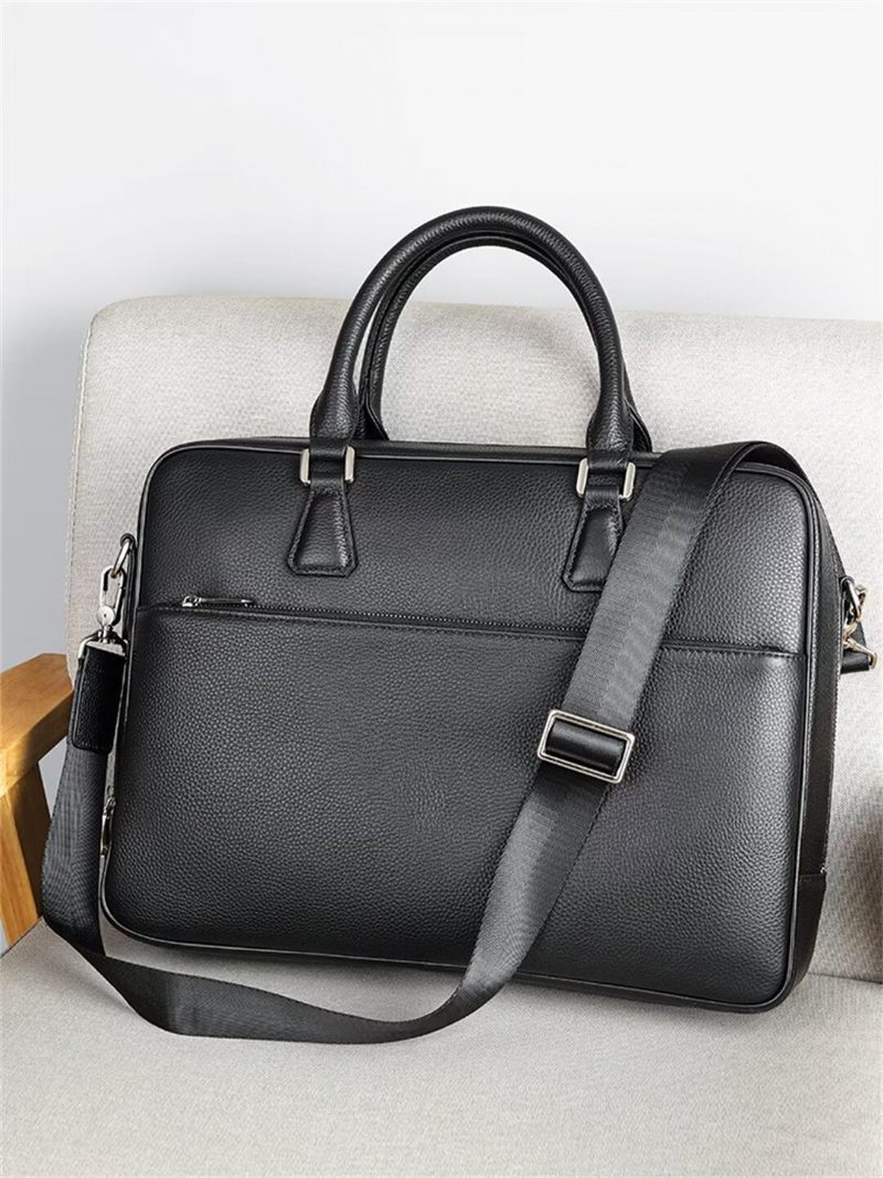 Herren Umhängetaschen Executive Elite Ledertasche - Schwarz