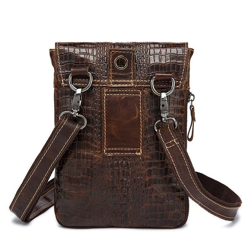 Herren Umhängetaschen Leder Box Messenger-tasche - Kaffee