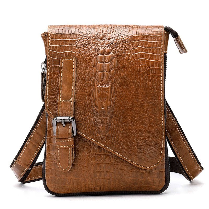 Herren Umhängetaschen Leder Box Messenger-tasche - Kaffee