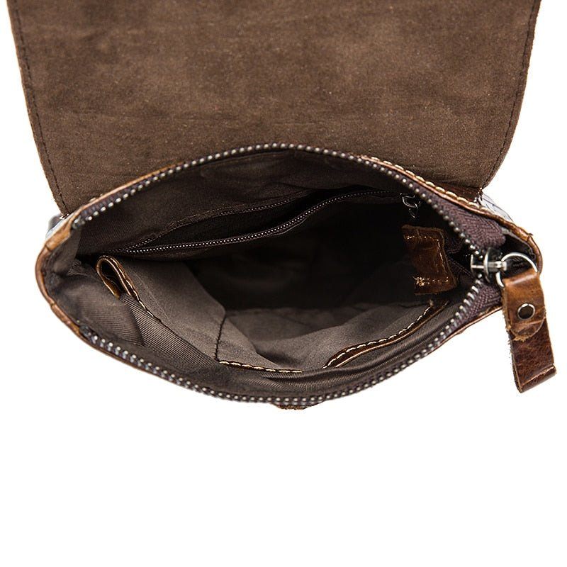 Herren Umhängetaschen Leder Box Messenger-tasche - Kaffee