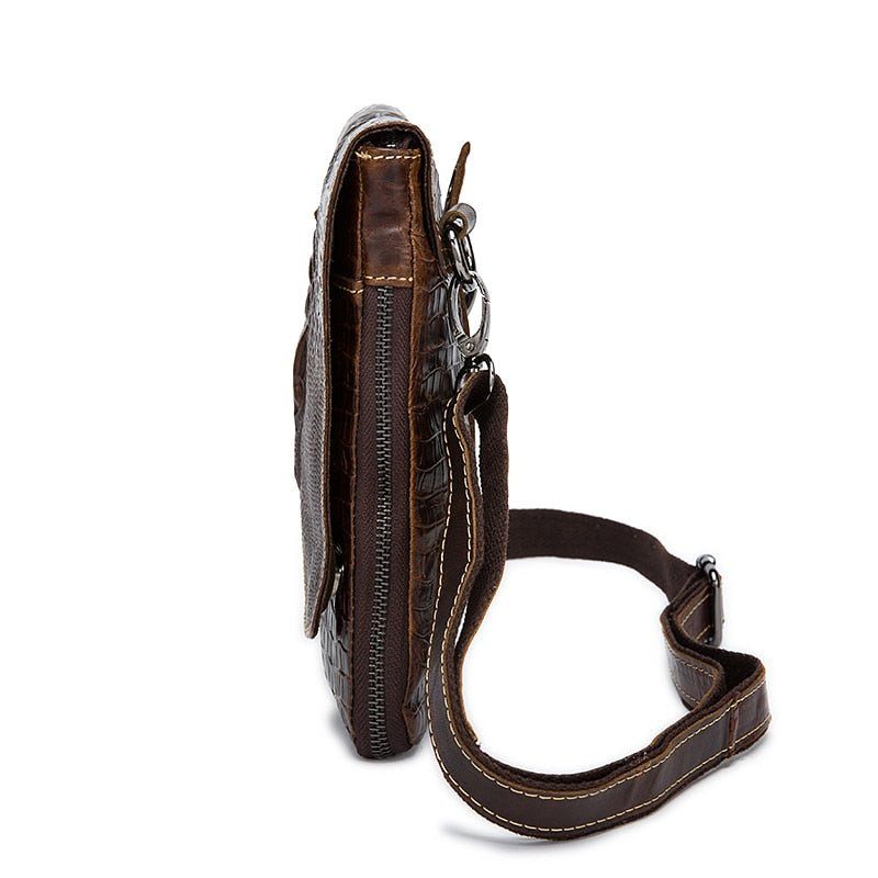 Herren Umhängetaschen Leder Box Messenger-tasche - Kaffee