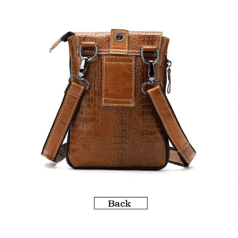 Herren Umhängetaschen Leder Box Messenger-tasche - Kaffee