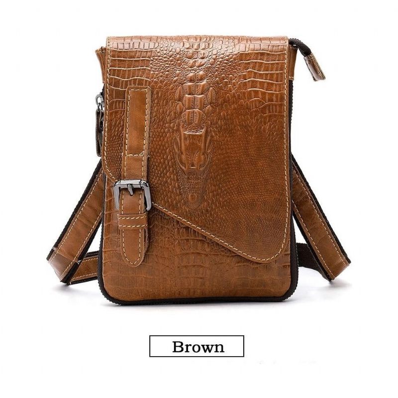 Herren Umhängetaschen Leder Box Messenger-tasche - Kaffee