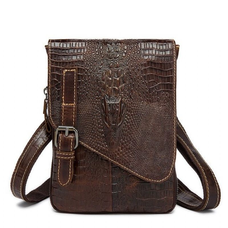 Herren Umhängetaschen Leder Box Messenger-tasche - Kaffee