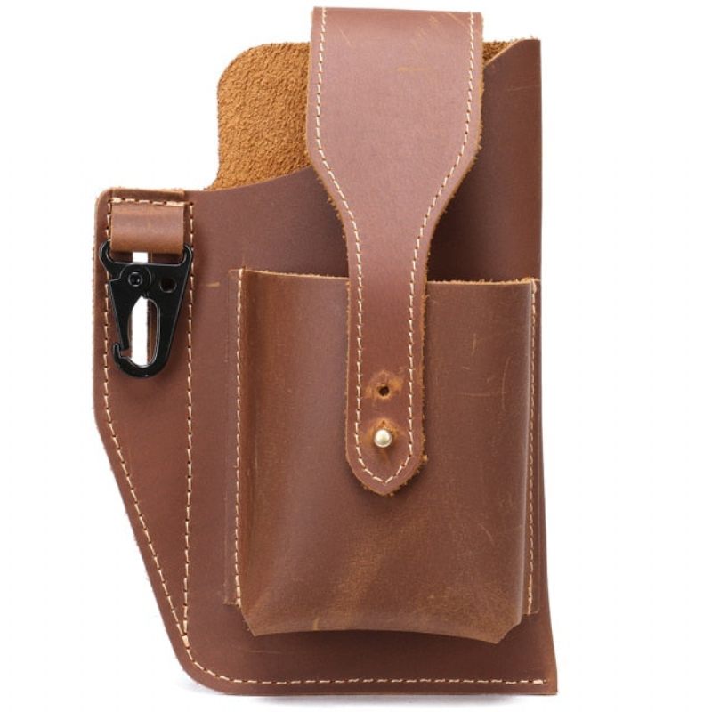 Herren Umhängetaschen Leder Handytasche Messenger-tasche - Kaffee