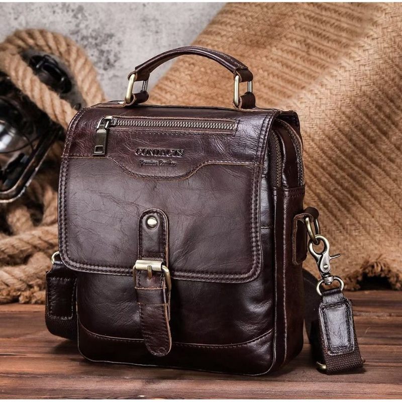 Herren-umhängetaschen Luxuriöse Umhängetasche Crazy Horse Rugged-kollektion - Kaffee