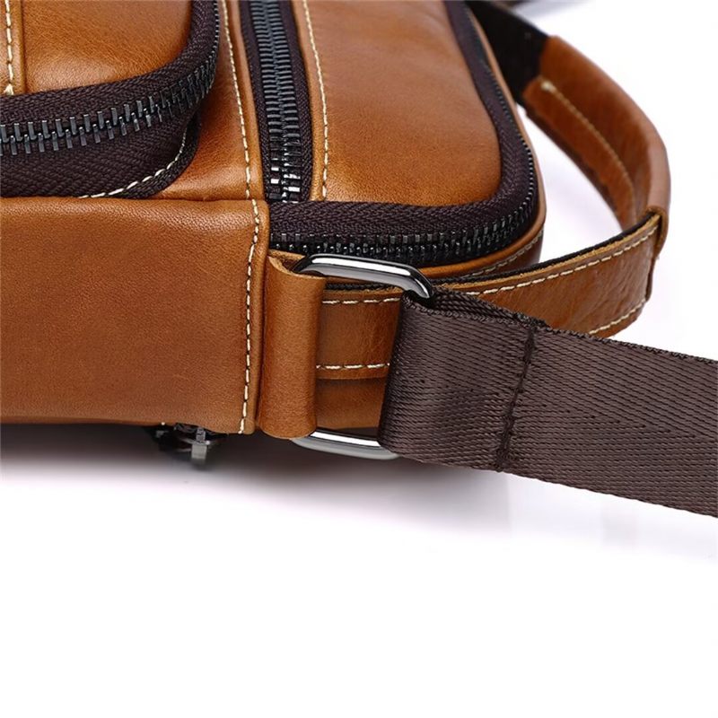 Herren Umhängetaschen Majestic Journey Leder Reisetasche - Schwarz