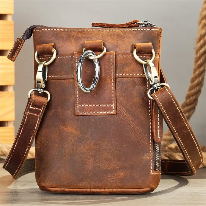 Herren Umhängetaschen Modische Maverick Ledertasche - Braun