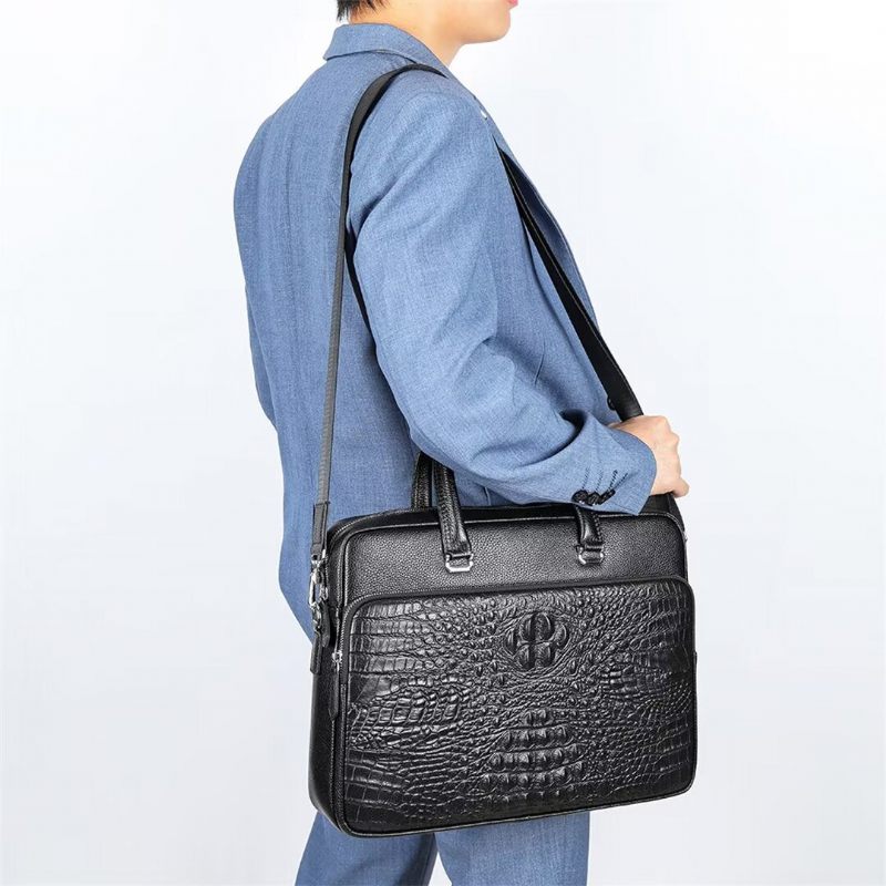 Herren Umhängetaschen Pinnacle Prestige Alligator Tote - Schwarz