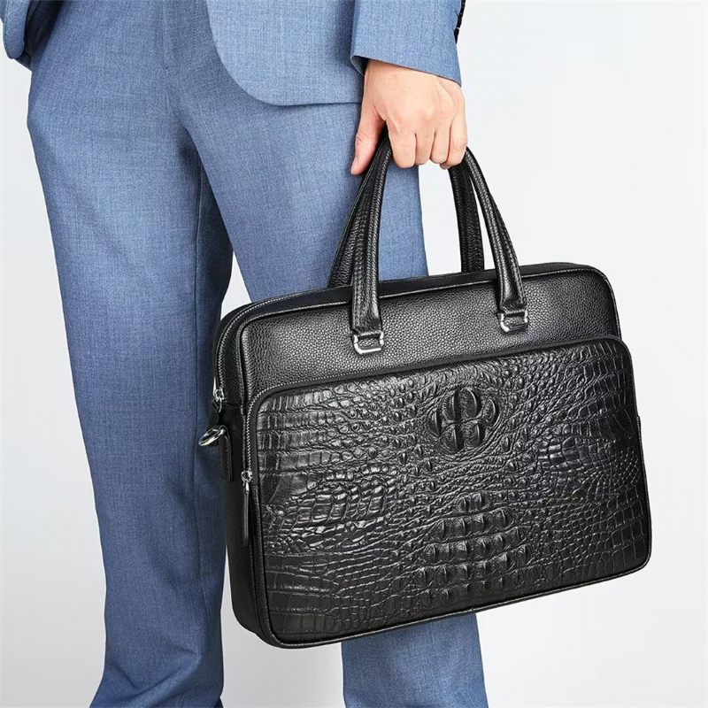 Herren Umhängetaschen Pinnacle Prestige Alligator Tote - Schwarz