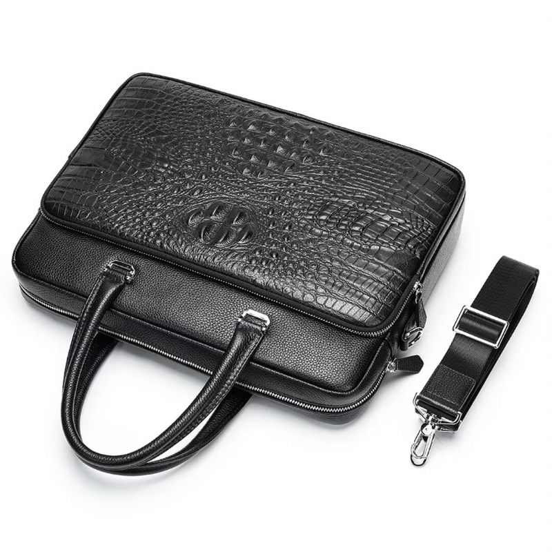 Herren Umhängetaschen Pinnacle Prestige Alligator Tote - Schwarz