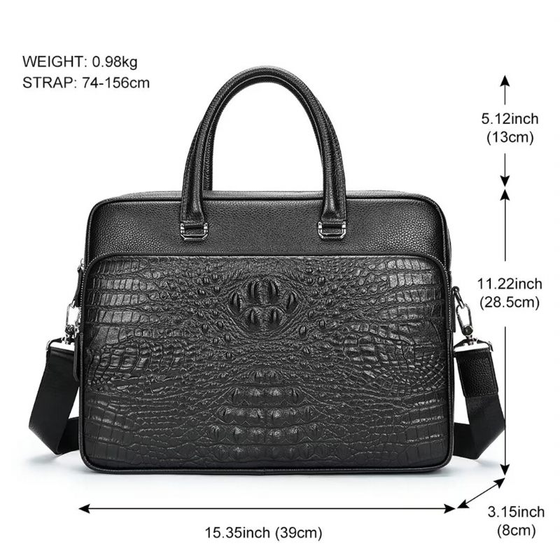 Herren Umhängetaschen Pinnacle Prestige Alligator Tote - Schwarz