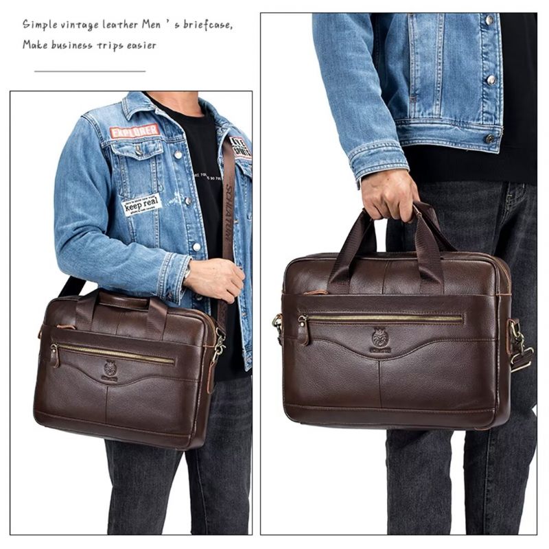 Herren-umhängetaschen Regal Square Leder Portfolio - Rotbraun