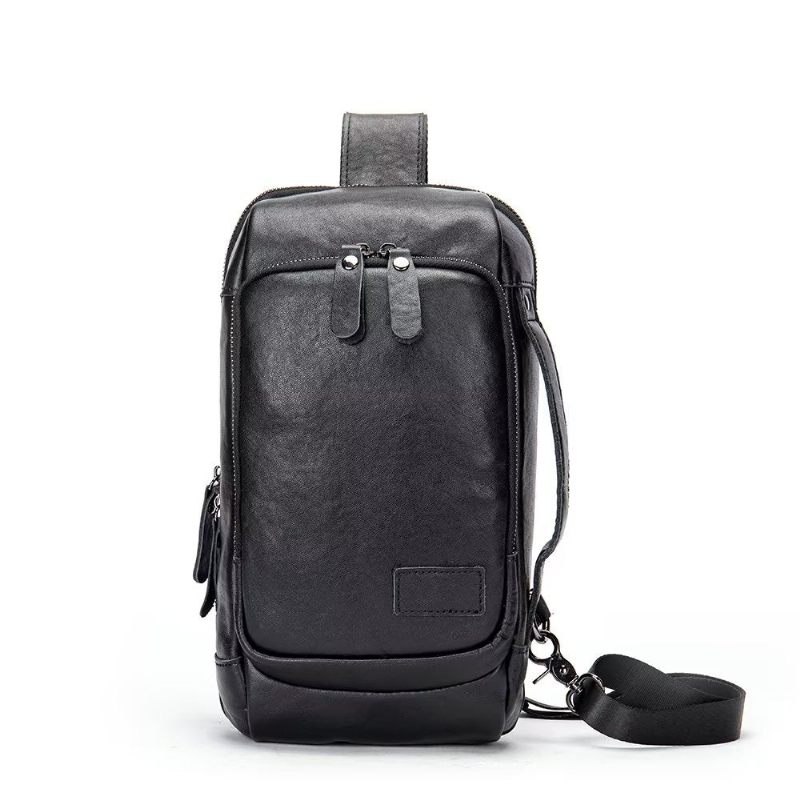 Herren Umhängetaschen Vintage Brusttasche Stylischer Rucksack - Schwarz