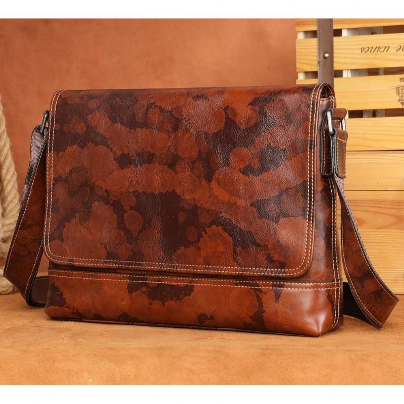 Herren Umhängetaschen Vintage Reißverschluss Umhängetasche Messenger-tasche - Kaffee