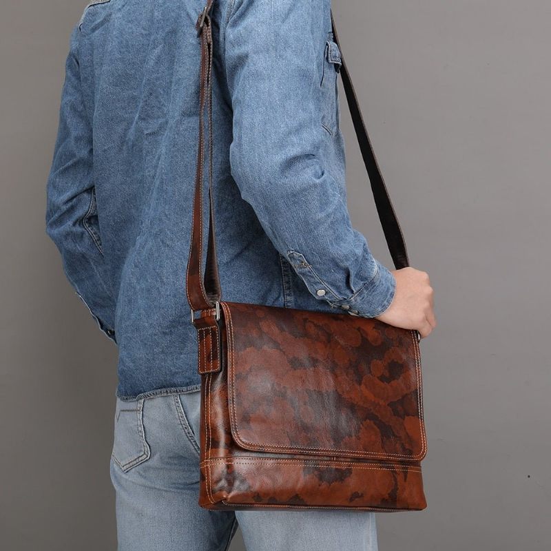 Herren Umhängetaschen Vintage Reißverschluss Umhängetasche Messenger-tasche - Kaffee