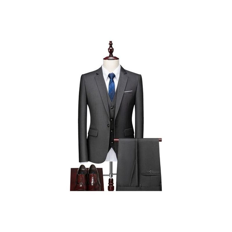 Herrenanzüge Acetat-blazer Hosenanzug-set - Schwarz