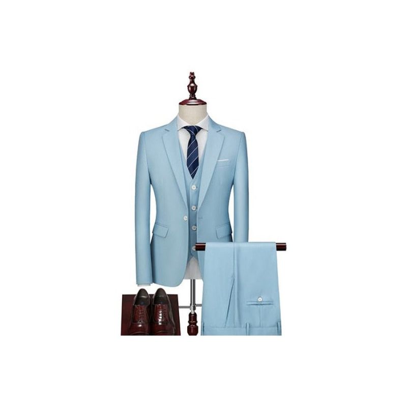 Herrenanzüge Acetat-blazer Hosenanzug-set - Himmelblau