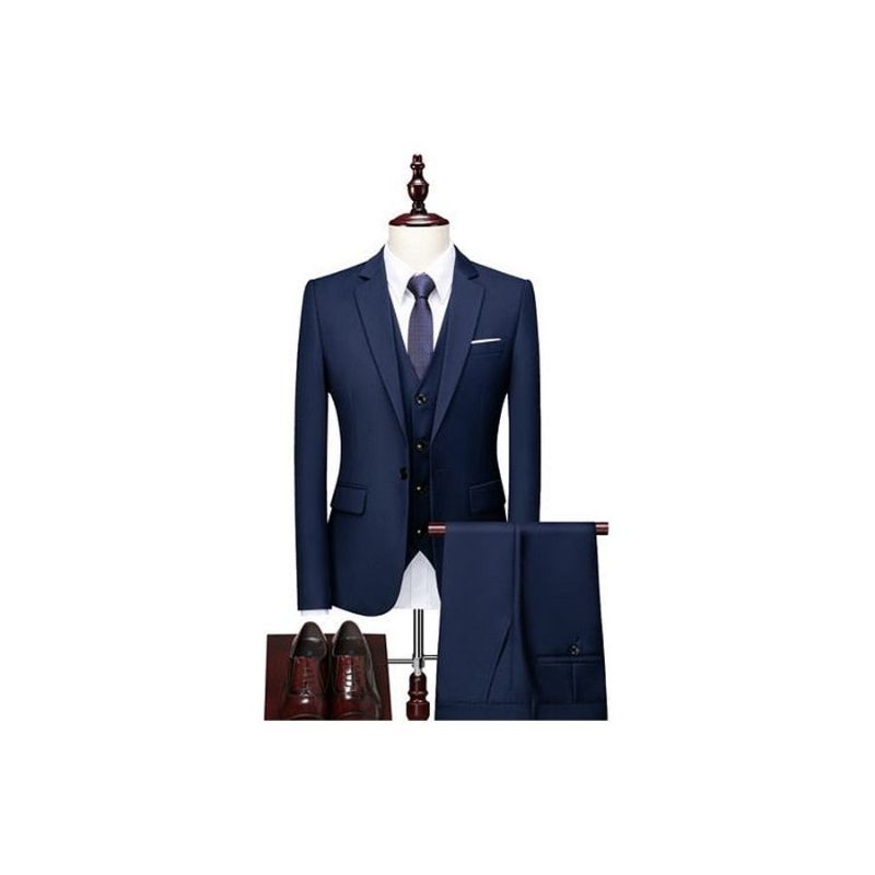 Herrenanzüge Acetat-blazer Hosenanzug-set - Blau