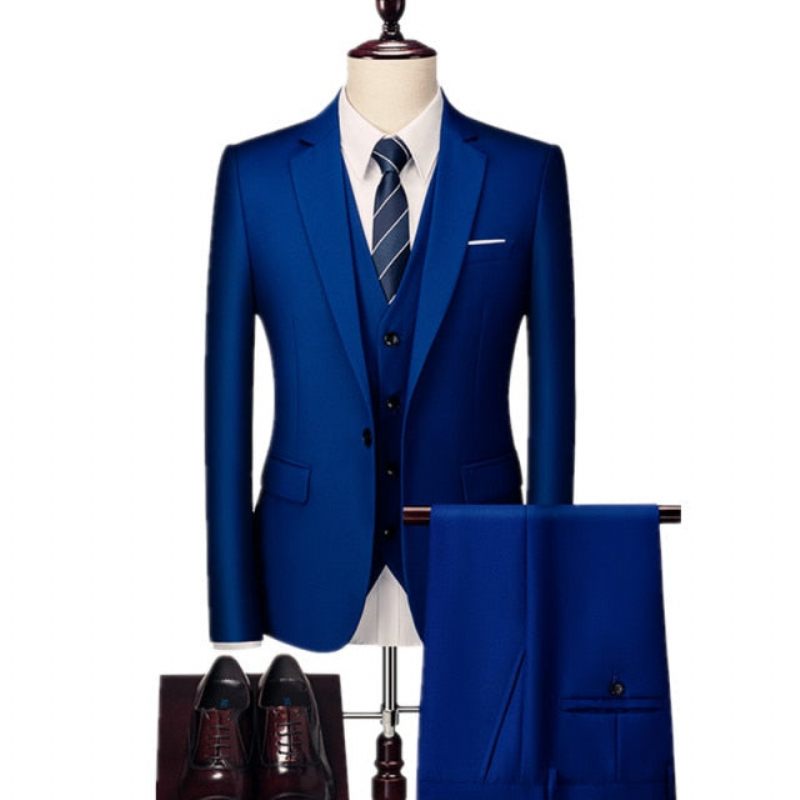 Herrenanzüge Acetat-blazer Hosenanzug-set - Marineblau