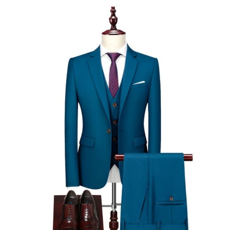 Herrenanzüge Acetat-blazer Hosenanzug-set - Marineblau