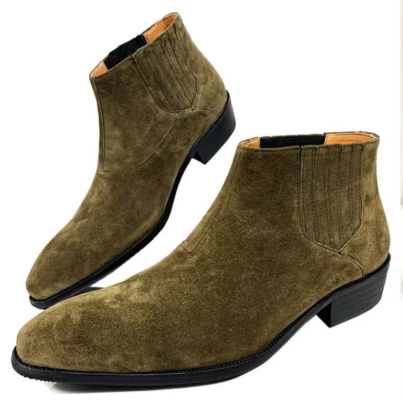 Herrenstiefel Echte Stiefeletten Mit Spitzer Spitze