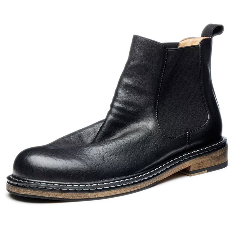 Herrenstiefel Elegante Equine-slip-on-stiefeletten - Schwarz