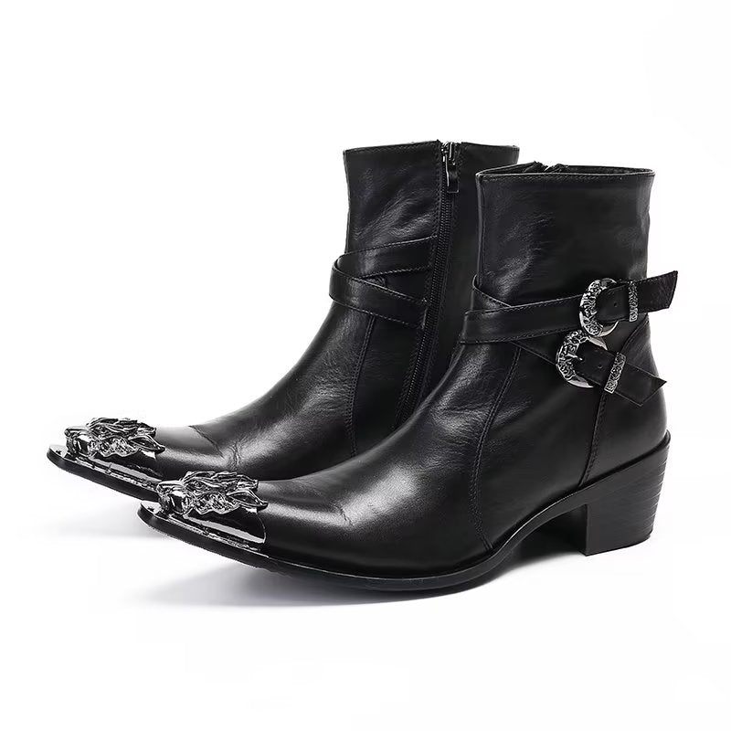 Herrenstiefel Elegante Kleidstiefel Mit Reißverschluss - Schwarz