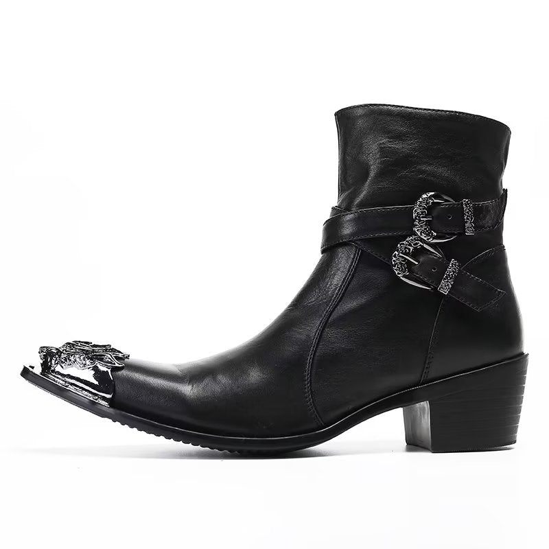 Herrenstiefel Elegante Kleidstiefel Mit Reißverschluss - Schwarz