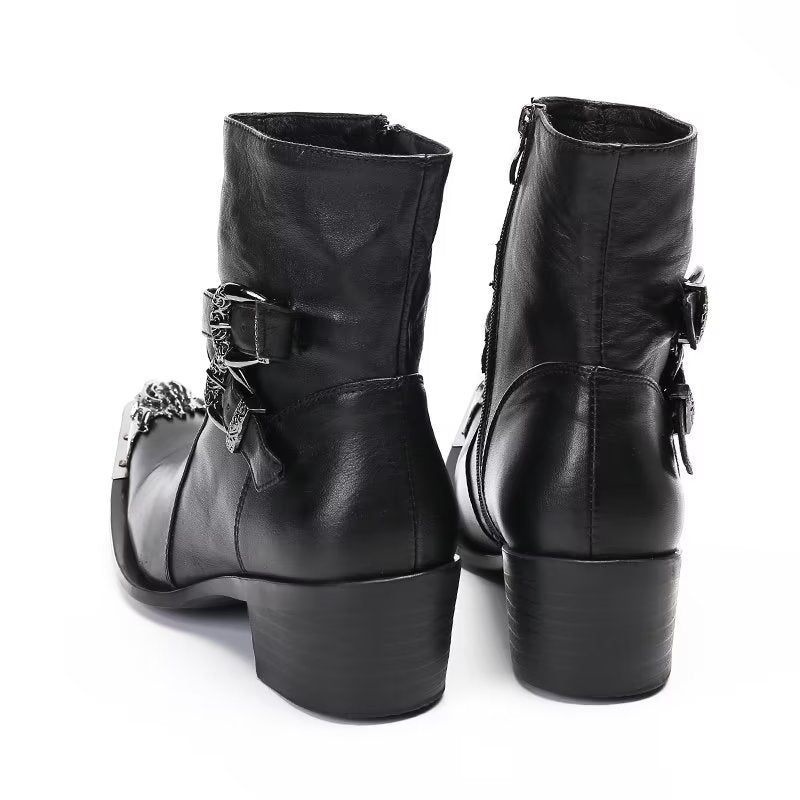 Herrenstiefel Elegante Kleidstiefel Mit Reißverschluss - Schwarz