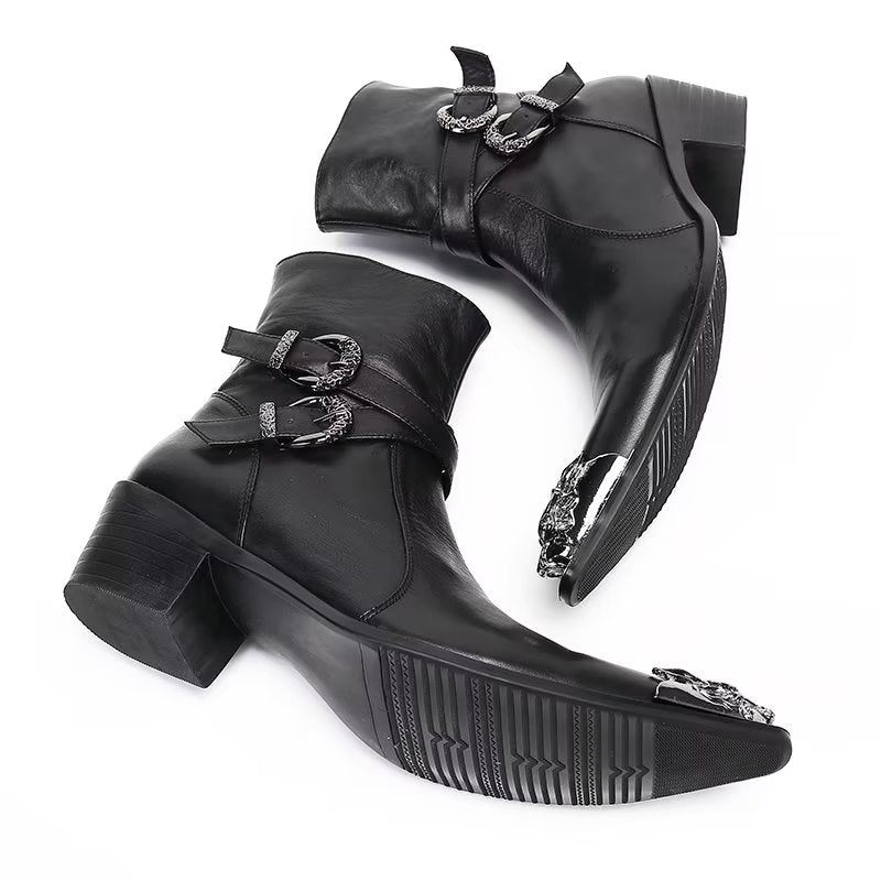 Herrenstiefel Elegante Kleidstiefel Mit Reißverschluss - Schwarz