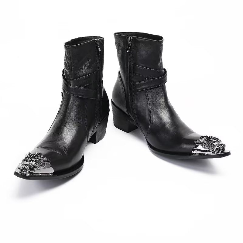 Herrenstiefel Elegante Kleidstiefel Mit Reißverschluss - Schwarz