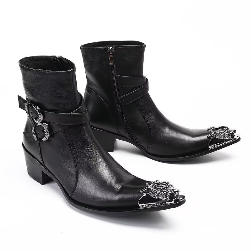 Herrenstiefel Elegante Kleidstiefel Mit Reißverschluss - Schwarz