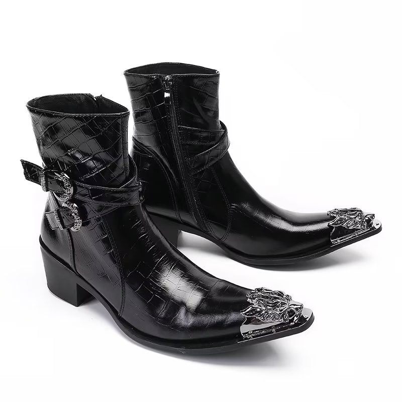 Herrenstiefel Elegante Kleidstiefel Mit Reißverschluss - Schwarz