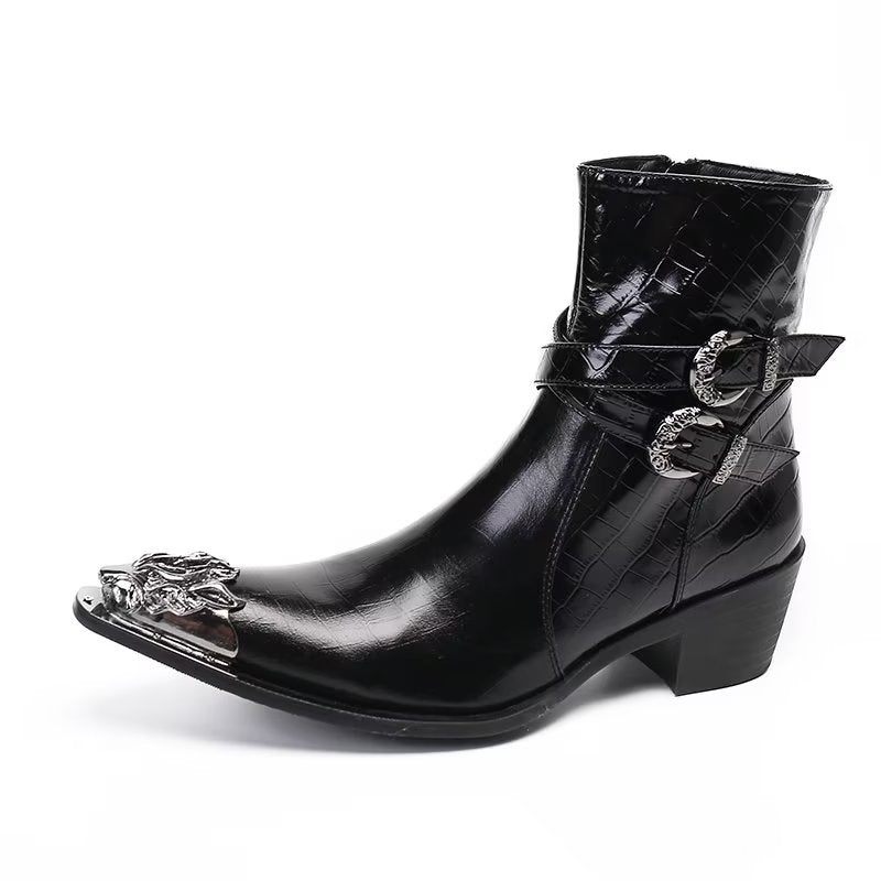 Herrenstiefel Elegante Kleidstiefel Mit Reißverschluss - Schwarz