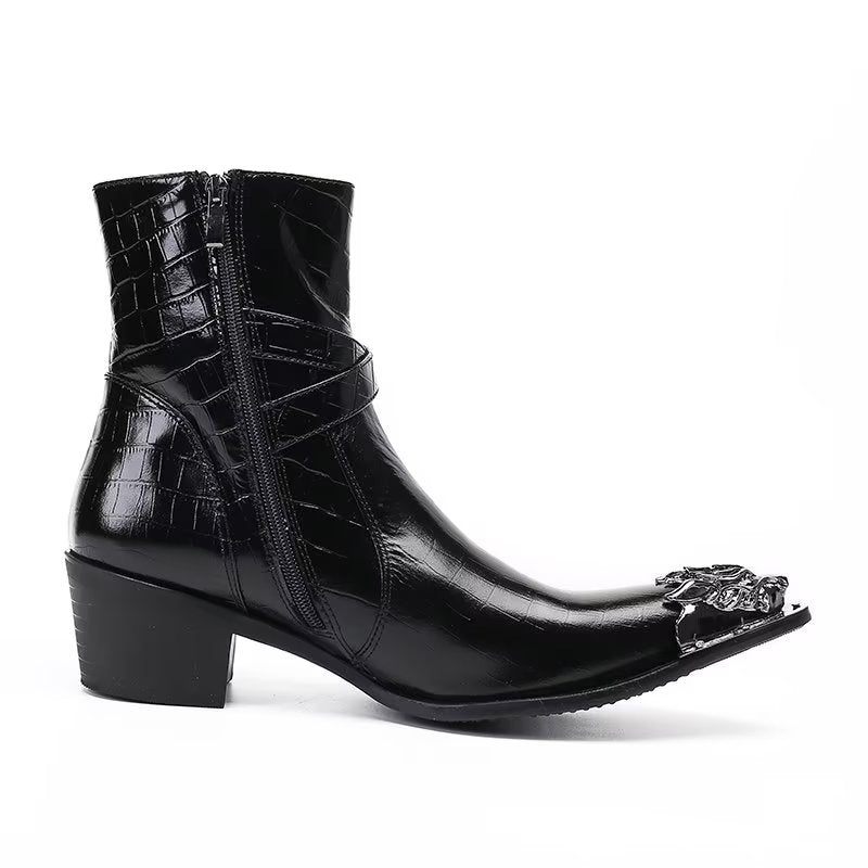 Herrenstiefel Elegante Kleidstiefel Mit Reißverschluss - Schwarz