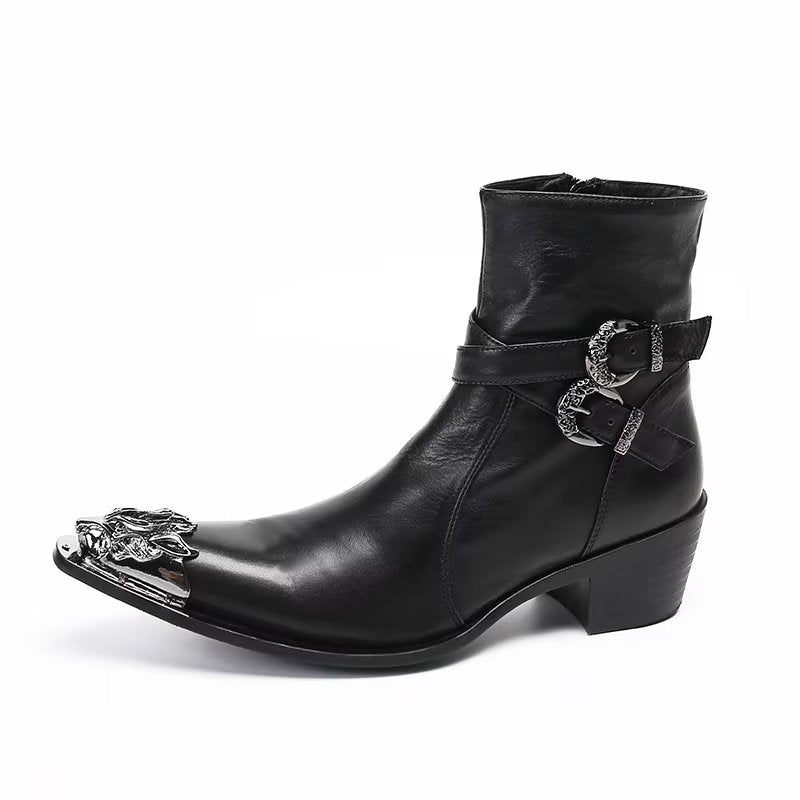 Herrenstiefel Elegante Kleidstiefel Mit Reißverschluss - Schwarz