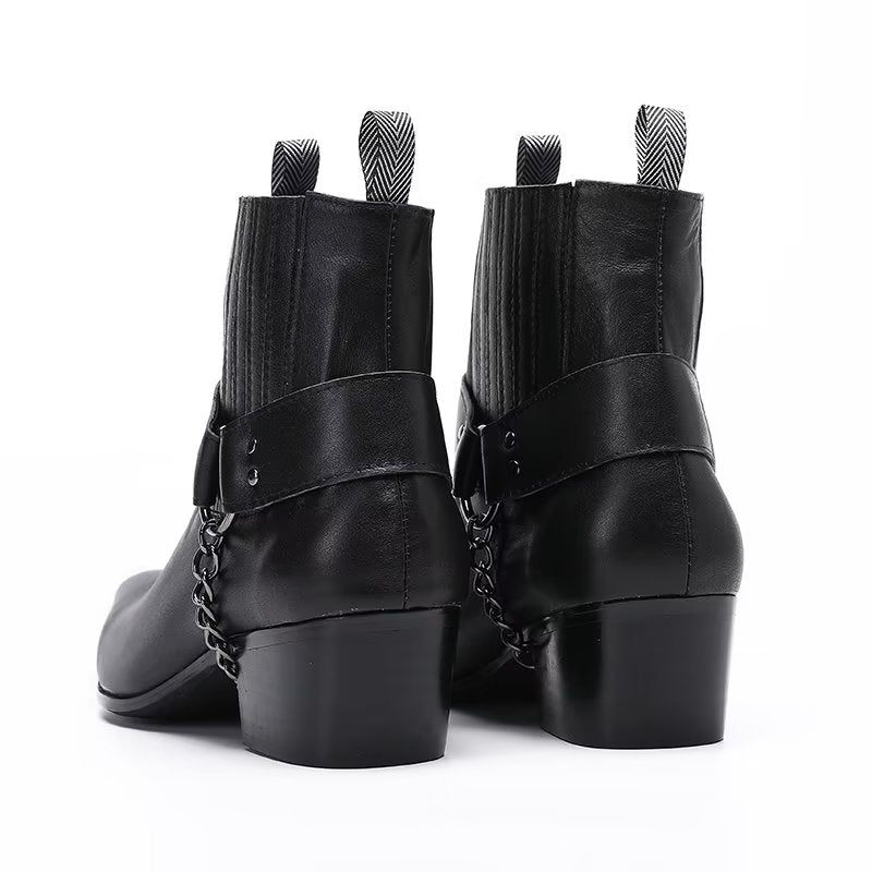 Herrenstiefel Elegante Knöchelhohe Anzugstiefel - Schwarz