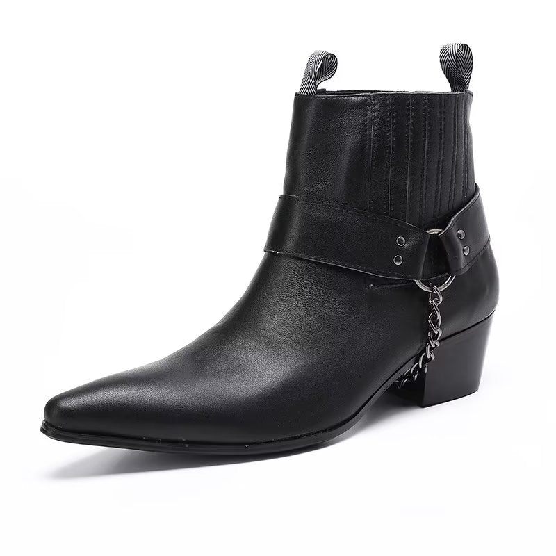 Herrenstiefel Elegante Knöchelhohe Anzugstiefel - Schwarz