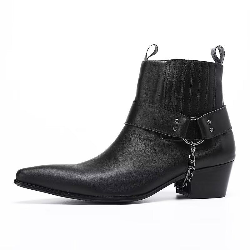 Herrenstiefel Elegante Knöchelhohe Anzugstiefel - Schwarz