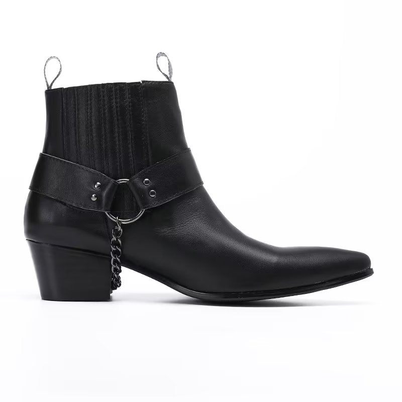 Herrenstiefel Elegante Knöchelhohe Anzugstiefel - Schwarz