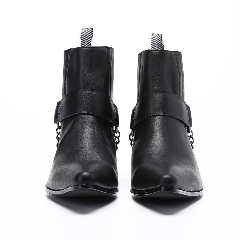 Herrenstiefel Elegante Knöchelhohe Anzugstiefel - Schwarz