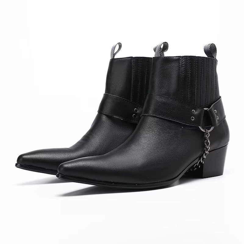 Herrenstiefel Elegante Knöchelhohe Anzugstiefel - Schwarz