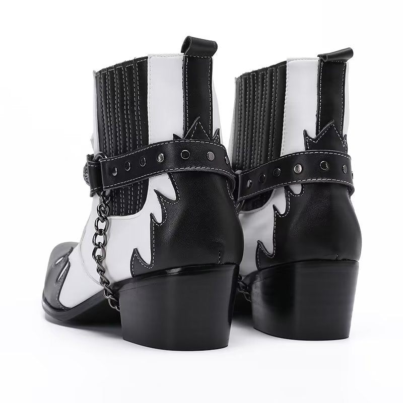 Herrenstiefel Elegante Knöchelhohe Anzugstiefel - Weiß