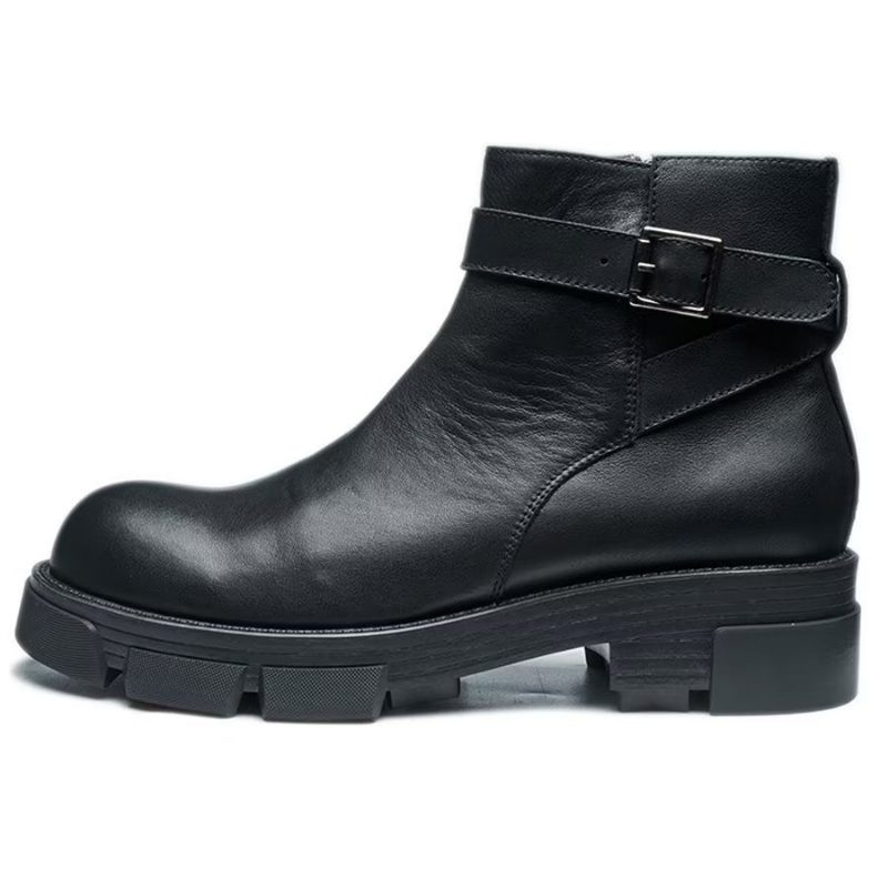 Herrenstiefel Elegante Stiefeletten Aus Rindsleder Zum Hineinschlüpfen Mit Plateausohle