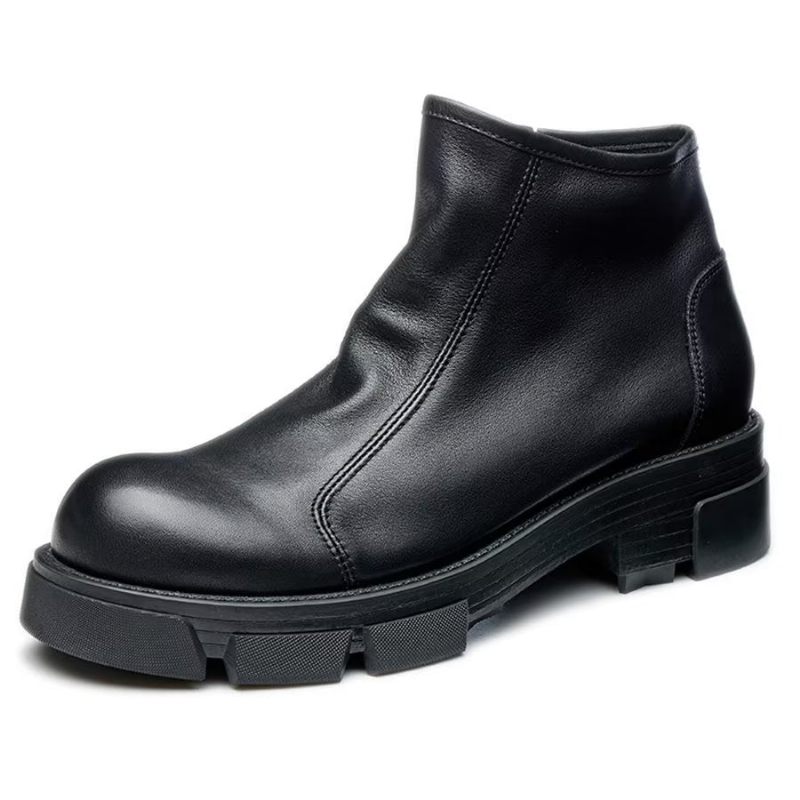 Herrenstiefel Elegante Zweifarbige Stiefeletten Zum Hineinschlüpfen Aus Rindsleder